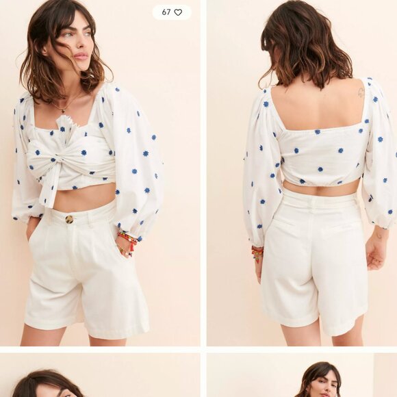 FARM Rio Tops - FARM RIO embroidered crop top